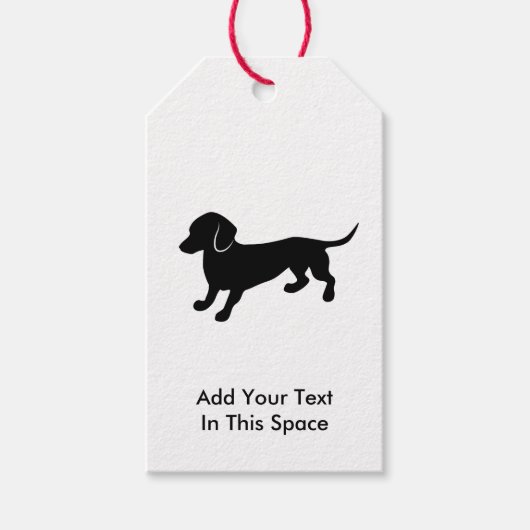 Dachshund Tekening Cadeaulabel (Voorkant)
