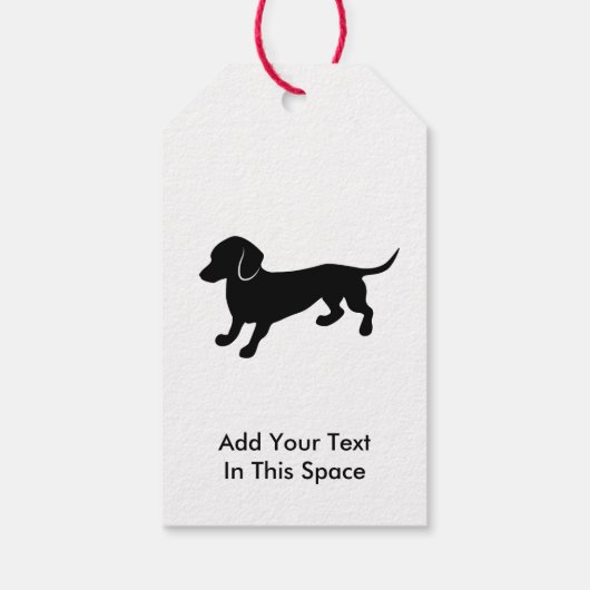 Dachshund Tekening Cadeaulabel (Achterkant)
