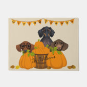 Dachshund Thanksgiving Deurklep Deurmat (Voorkant)