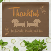 Dachshund Thanksgiving Dish Towel Theedoek (Gevouwen)