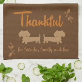 Dachshund Thanksgiving Dish Towel Theedoek