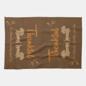Dachshund Thanksgiving Dish Towel Theedoek (Horizontaal)