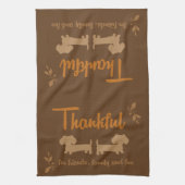 Dachshund Thanksgiving Dish Towel Theedoek (Verticaal)