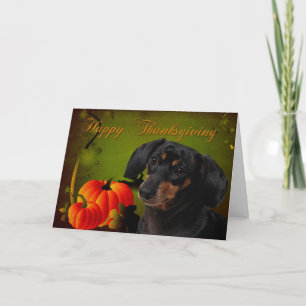 Dachshund-Thanksgiving Feestdagen Kaart