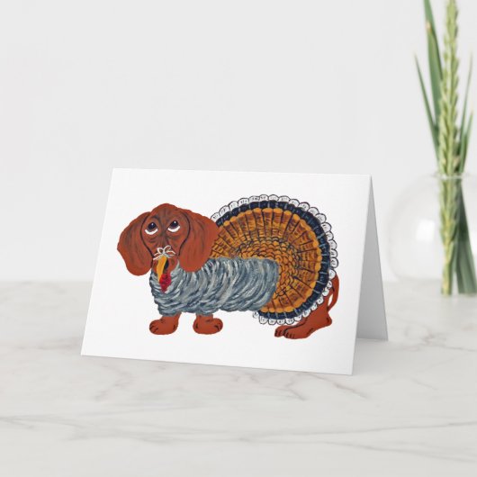Dachshund Thanksgiving kalkoen (Voorkant)