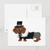 Dachshund Thanksgiving Pilgrim Briefkaart (Voorkant / Achterkant)