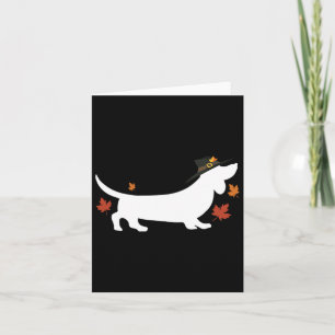 Dachshund Thanksgiving Pilgrim Fall  Kaart