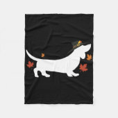 Dachshund Thanksgiving Pilgrim Herfst Fleece Deken (Voorkant)