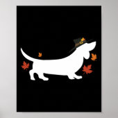 Dachshund Thanksgiving Pilgrim Herfst Poster (Voorkant)