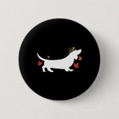 Dachshund Thanksgiving Pilgrim Herfst Ronde Button 5,7 Cm (Voorkant)