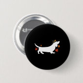 Dachshund Thanksgiving Pilgrim Herfst Ronde Button 5,7 Cm (Voorkant /achterkant)