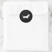 Dachshund Thanksgiving Pilgrim Herfst Ronde Sticker (Tas)