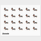 Dachshund Thanksgiving Pilgrim Ronde Sticker (Vel)