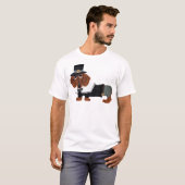 Dachshund Thanksgiving Pilgrim T-shirt (Voorkant volledig)