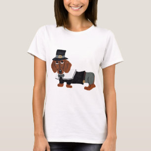 Dachshund Thanksgiving Pilgrim T-shirt