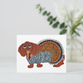 Dachshund Thanksgiving Turkije Feestdagenkaart (Staand voorkant)