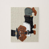Dachshund Thanksgviving Pilgrim Legpuzzel (Verticaal)