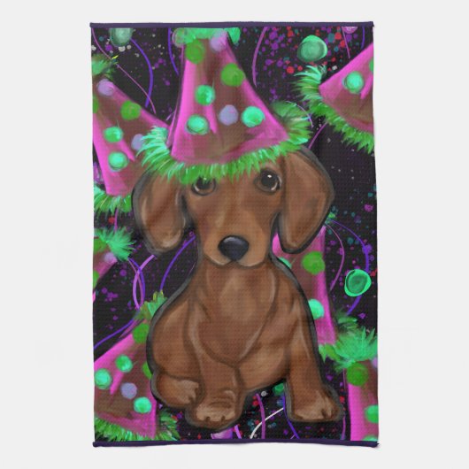 Dachshund Theedoek (Verticaal)