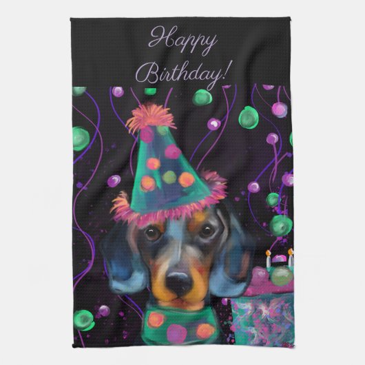 Dachshund theedoek (Verticaal)