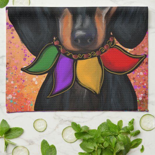 DACHSHUND THEEDOEK (Gevouwen)