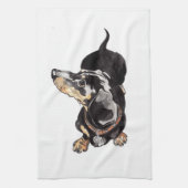 Dachshund-theehanddoek. Theedoek (Verticaal)