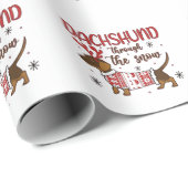 Dachshund Through The Snow Christmas Dog Lover Cadeaupapier (Rol Hoek)