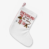 Dachshund Through The Snow Christmas Dog Lover Kleine Kerstsok (Voorkant (Hangend))