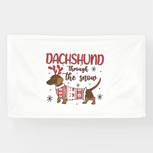 Dachshund Through The Snow Christmas Dog Lover Spandoek (Horizontaal)