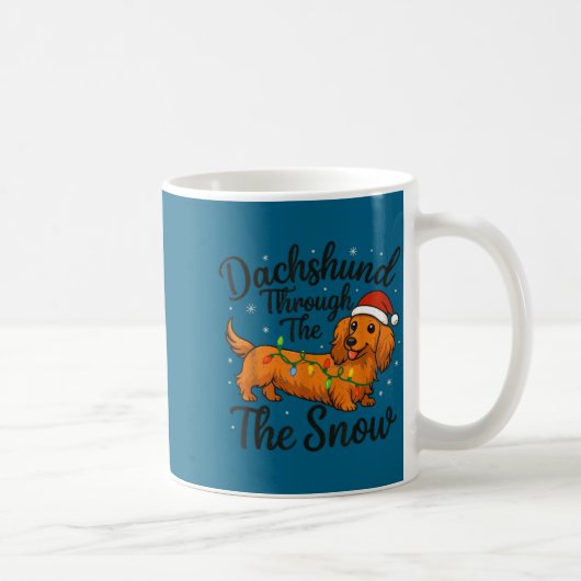 Dachshund Through The Snow Christmas Pajama Toddle Koffiemok (Rechts)