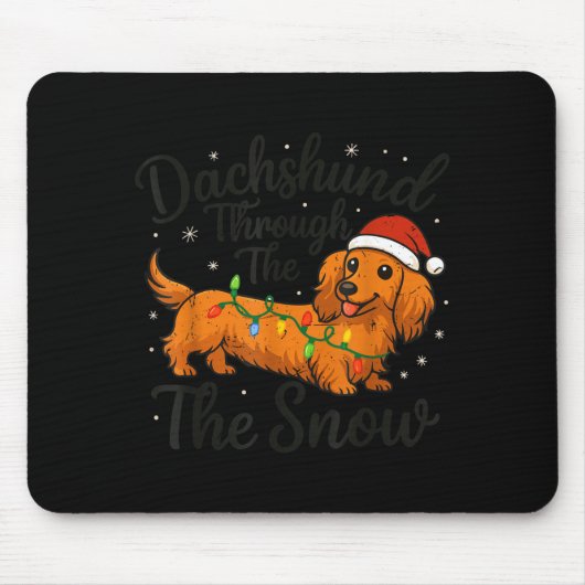 Dachshund Through The Snow Christmas Pajama Toddle Muismat (Voorkant)