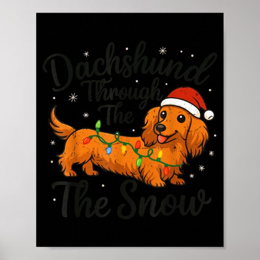 Dachshund Through The Snow Christmas Pajama Toddle Poster (Voorkant)