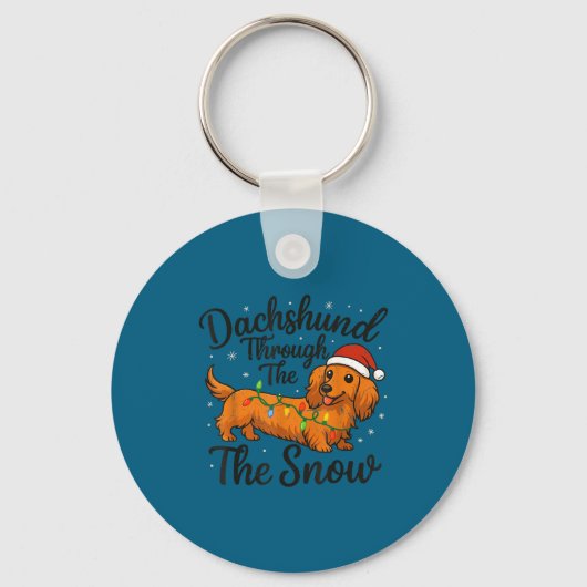 Dachshund Through The Snow Christmas Pajama Toddle Sleutelhanger (Voorkant)
