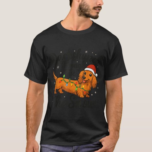 Dachshund Through The Snow Christmas Pajama Toddle T-shirt (Voorkant)