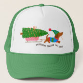 Dachshund Through The Snow Cute Christmas Dog Trucker Pet (Voorkant)