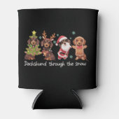 Dachshund Through The Snow Funny Christmas Dogs Blikjeskoeler (Voorkant)