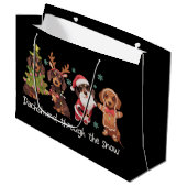 Dachshund Through The Snow Funny Christmas Dogs Groot Cadeauzakje (Voorkant Gekanteld)