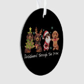 Dachshund Through The Snow Funny Christmas Dogs Ornament (voorkant)