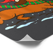 Dachshund Through The Snow Funny Christmas Wiener  Poster (Hoek)