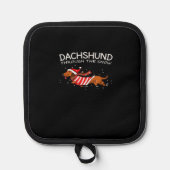 Dachshund Through The Snow Funny Dog Christmas Cla Pannenlap (Voorkant)