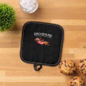 Dachshund Through The Snow Funny Dog Christmas Cla Pannenlap (Top down)