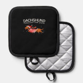 Dachshund Through The Snow Funny Dog Christmas Cla Pannenlap (Voorkant / Achterkant)