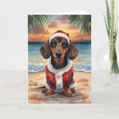 Dachshund Through the Snow Holiday Card Kaart (Voorkant)