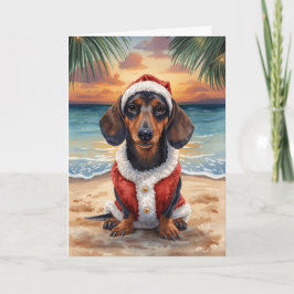 Dachshund Through the Snow Holiday Card Kaart