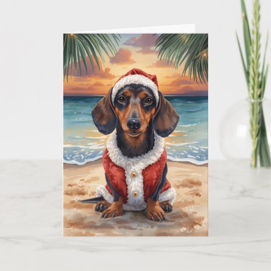 Dachshund Through the Snow Holiday Card Kaart (Voorkant)