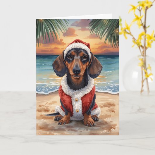 Dachshund Through the Snow Holiday Card Kaart (Gele Bloem)