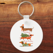 Dachshund Through The Snow Merry Christmas Dachshu Sleutelhanger (Voorkant)