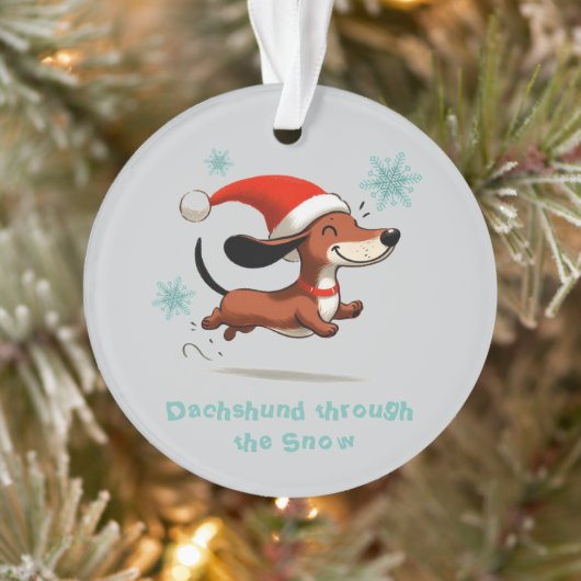 Dachshund through the Snow puppy dog Christmas Ornament (Boom)