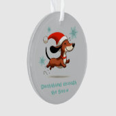 Dachshund through the Snow puppy dog Christmas Ornament (voorkant)