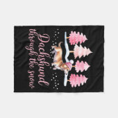 Dachshund Through The Snow Wiener Dog Christmas  Fleece Deken (Voorkant (Horizontaal))