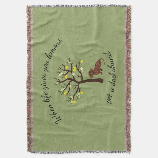 Dachshund Throw Blanket als het leven je leemten g Deken (Voorkant Verticaal)